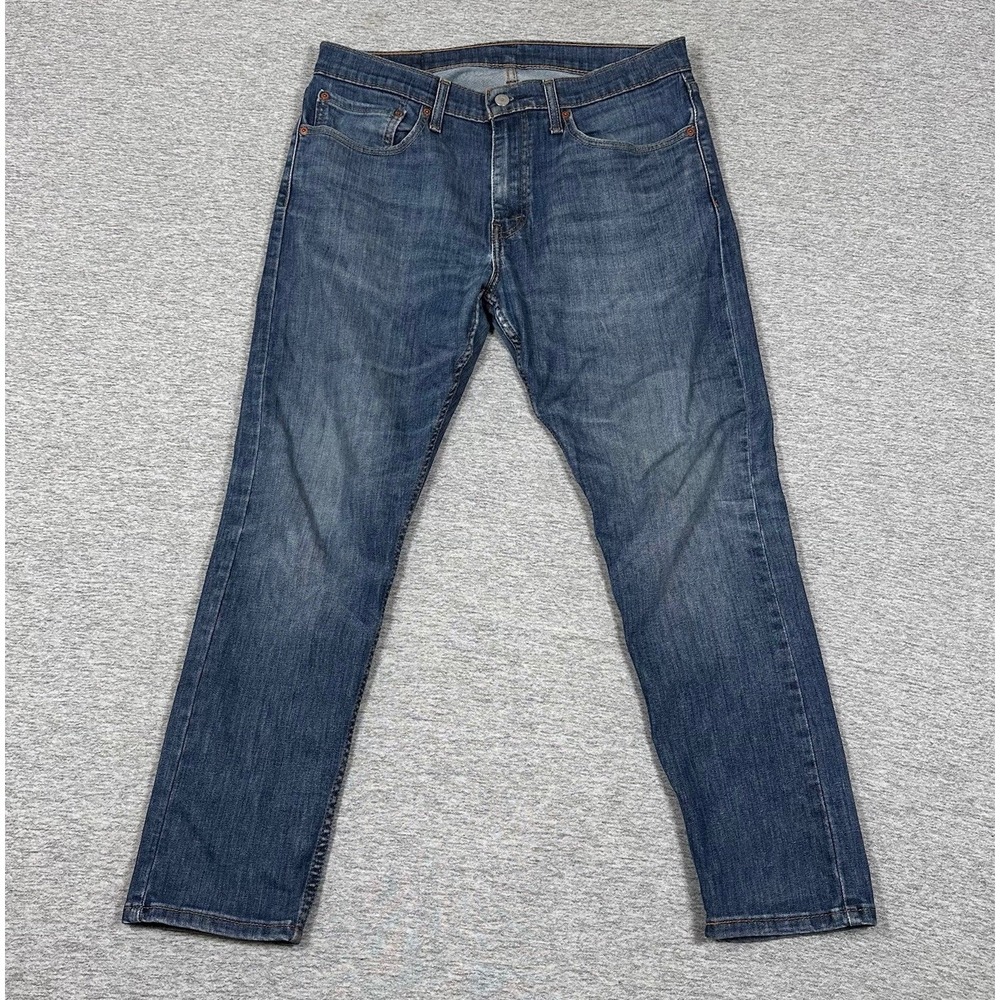 Levis 512 Jeans Mens 34x30 (34x29 Fit) Blue Denim Slim Taper Stretch DISTRESSED
